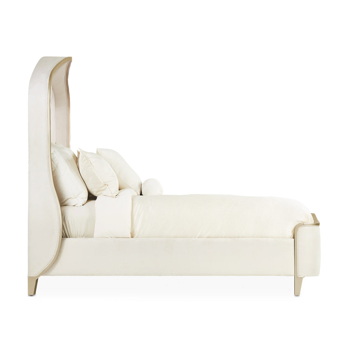 Malibu Crest Chardonnay Eastern King Curved Panel Bed from Michael Amini - Luna Furniture
