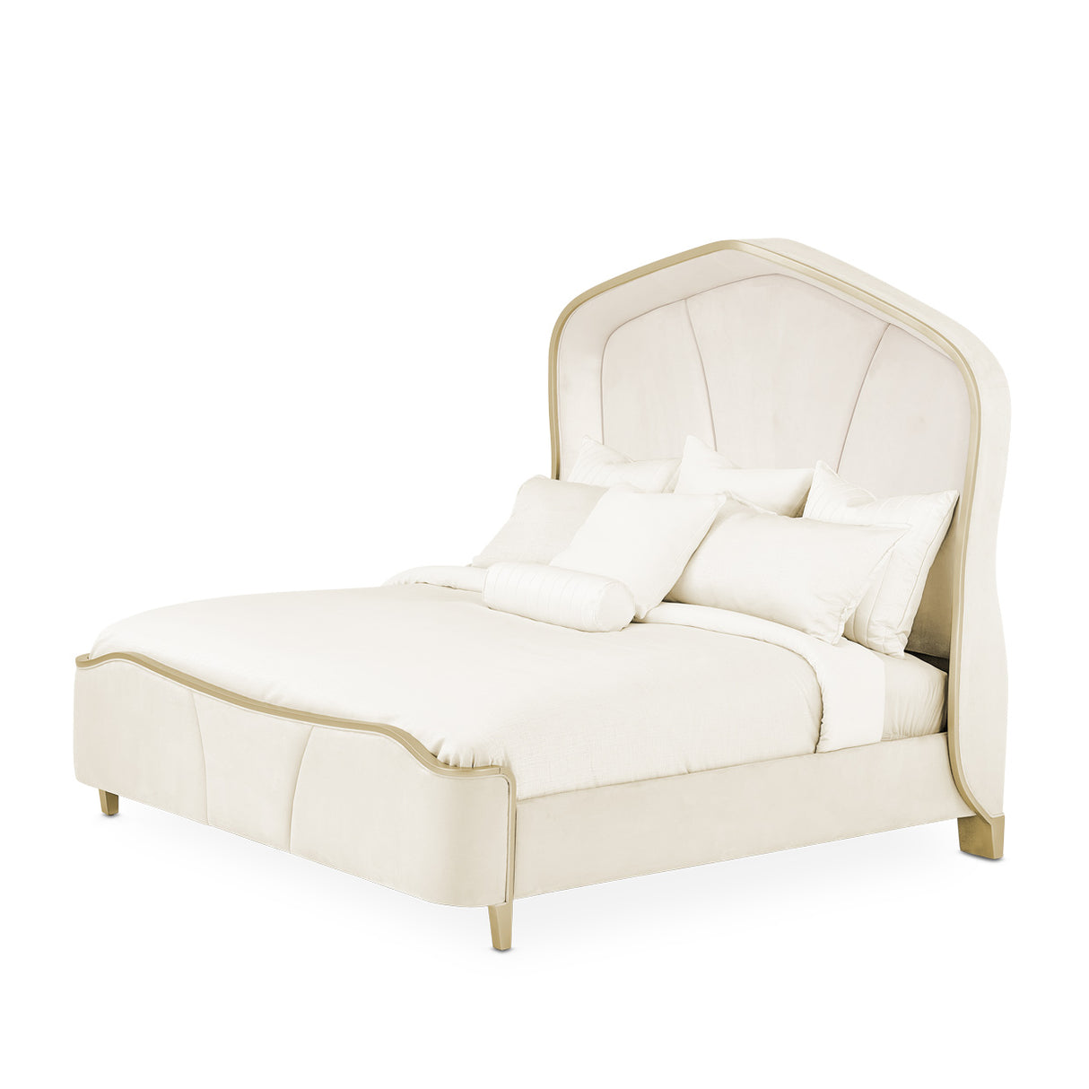 Malibu Crest Chardonnay Eastern King Curved Panel Bed from Michael Amini - Luna Furniture