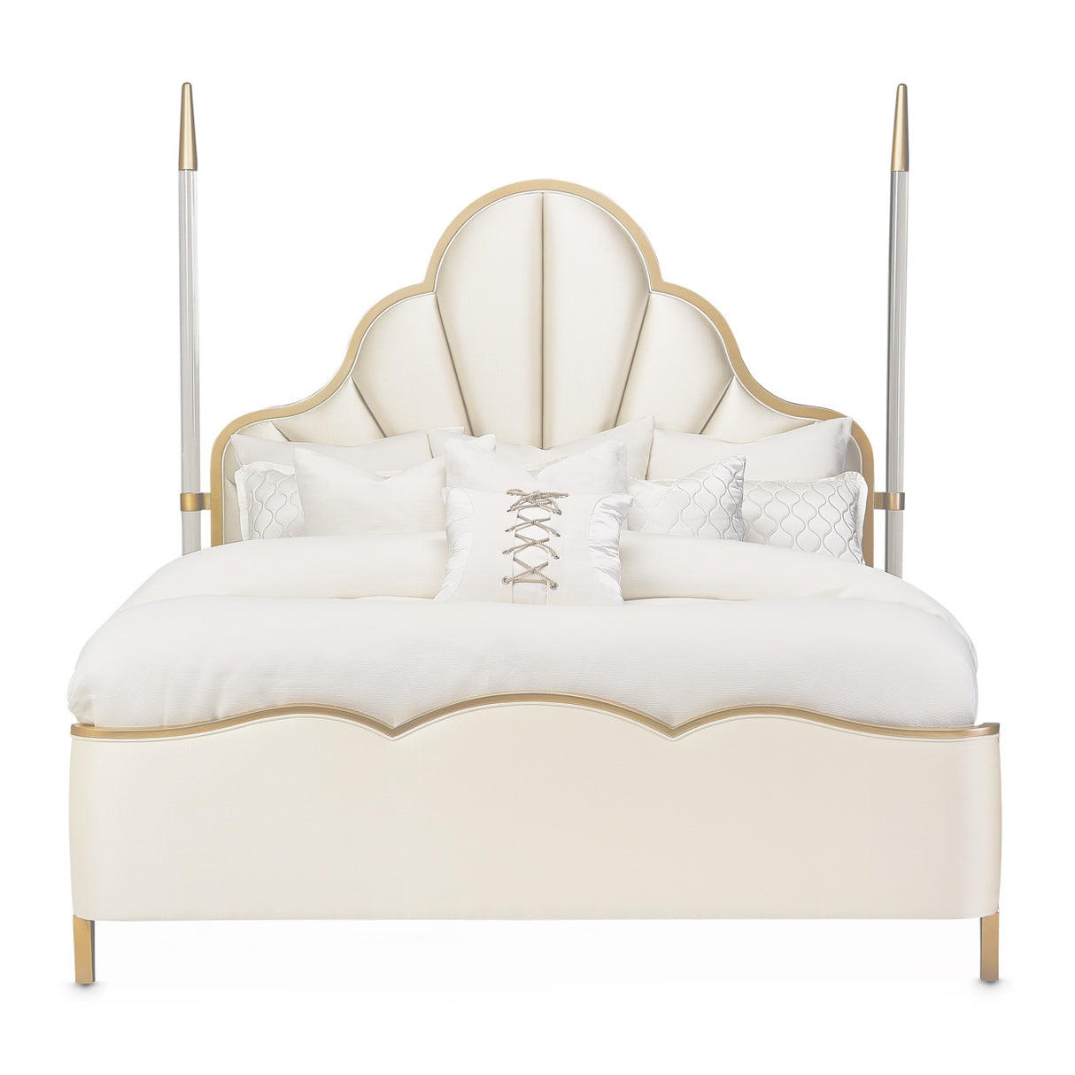 Malibu Crest Chardonnay Eastern King Poster Bed from Michael Amini - Luna Furniture