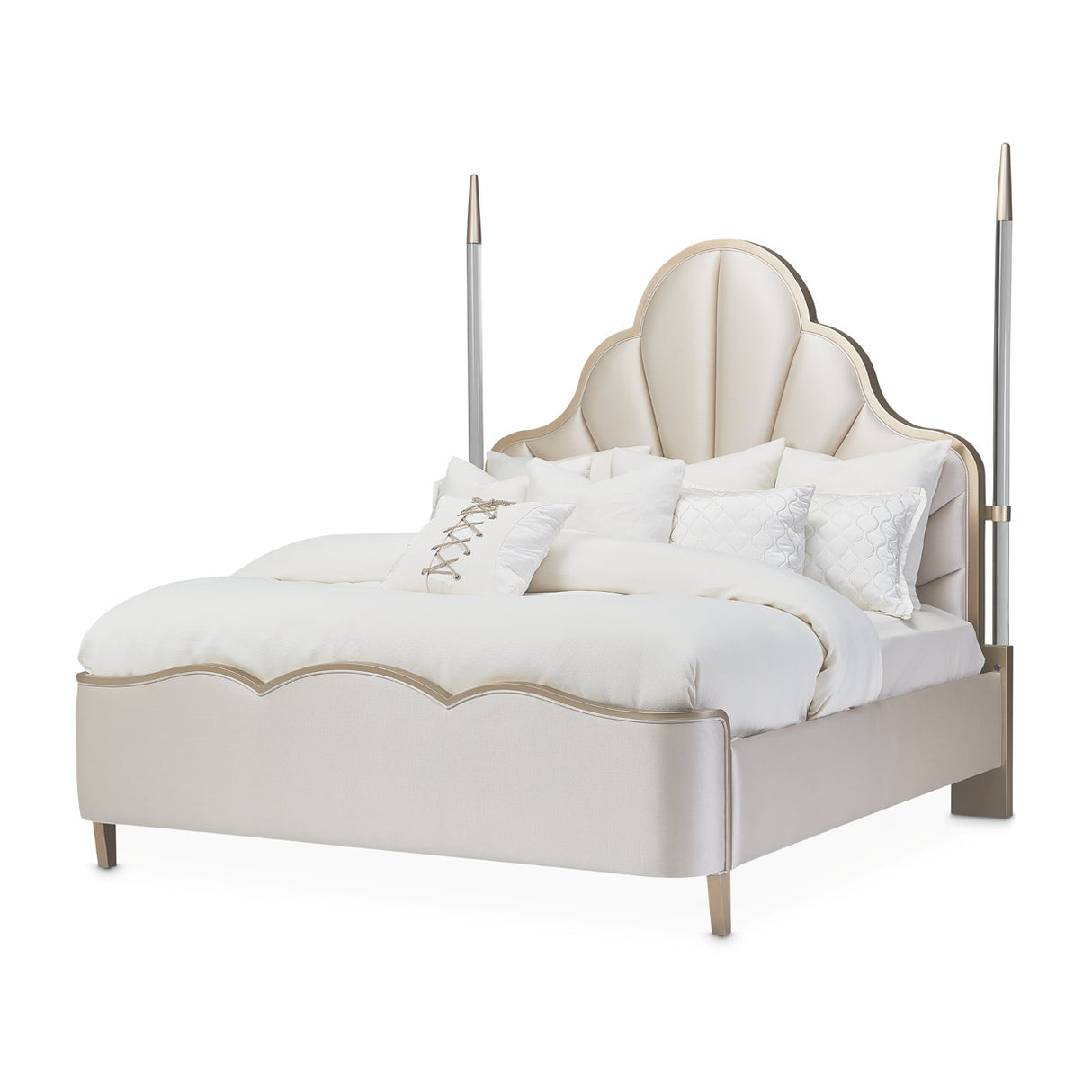 Malibu Crest Chardonnay Eastern King Poster Bed from Michael Amini - Luna Furniture