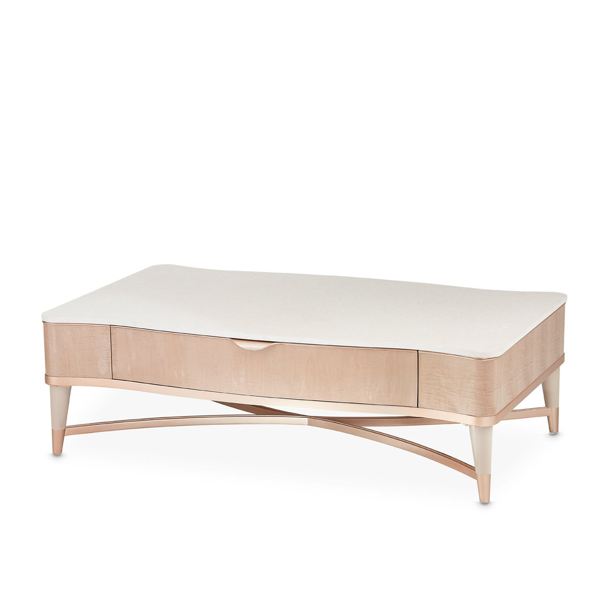 Malibu Crest Blush Rectangular Cocktail Table from Michael Amini - Luna Furniture