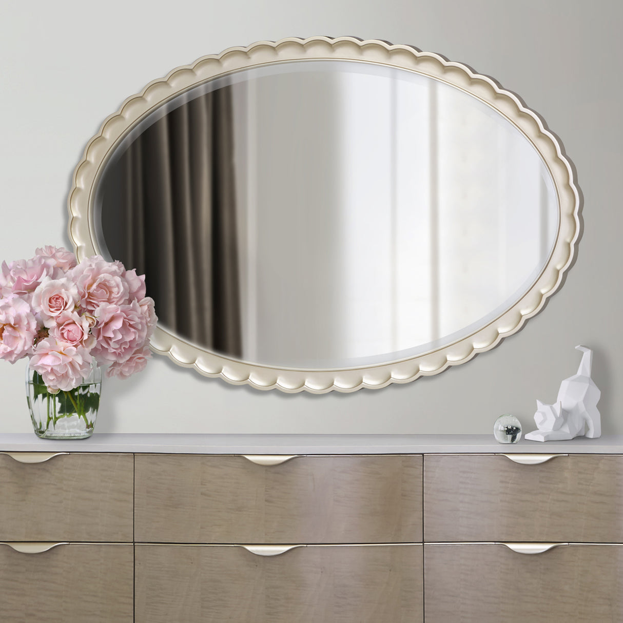 Malibu Crest Chardonnay Oval Wall Mirror from Michael Amini - Luna Furniture