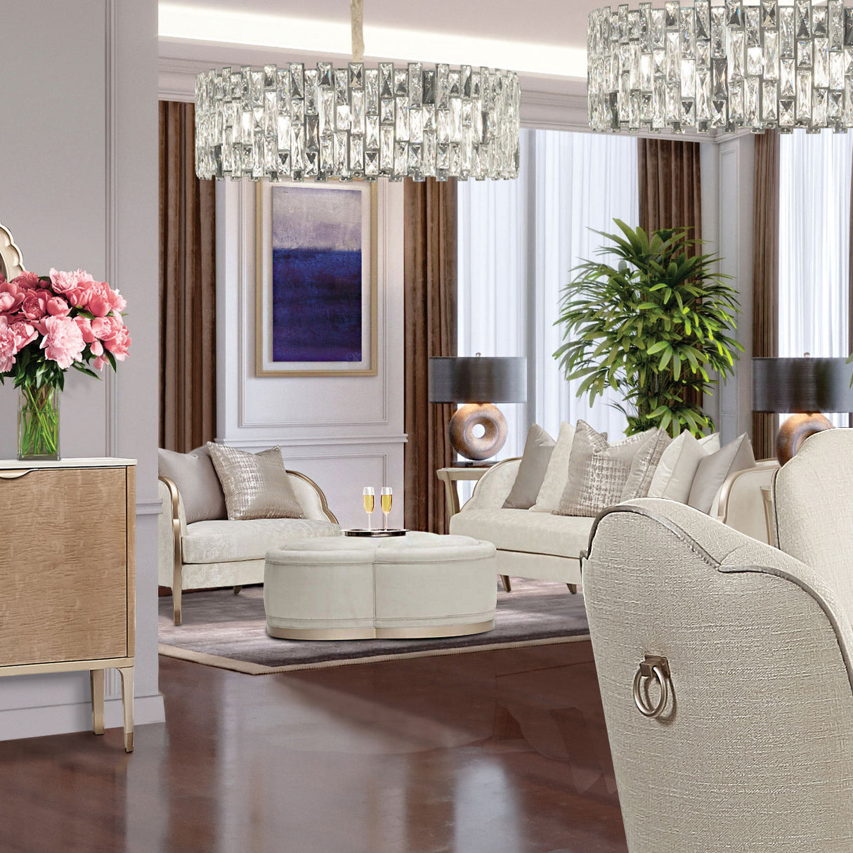 Malibu Crest Chardonnay Sofa from Michael Amini - Luna Furniture
