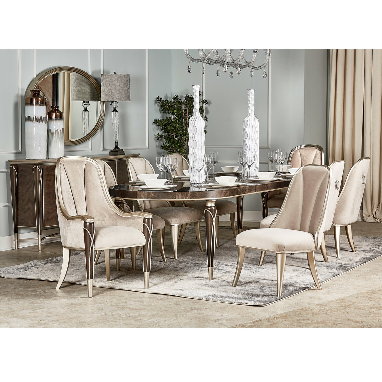 Villa Cherie Hazelnut Oval Dining Table from Michael Amini - Luna Furniture