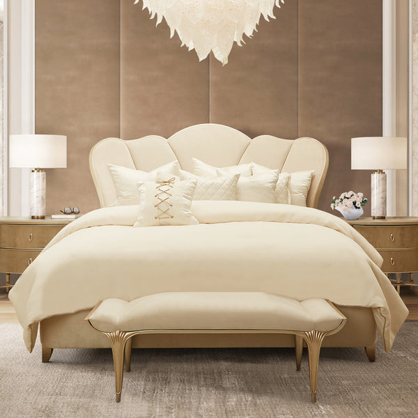 Villa Cherie Caramel Queen Channel-tufted Bed