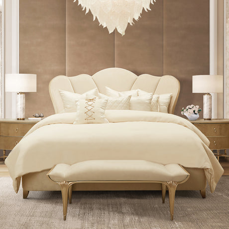 Villa Cherie Caramel Cal. King Channel-tufted Bed from Michael Amini - Luna Furniture