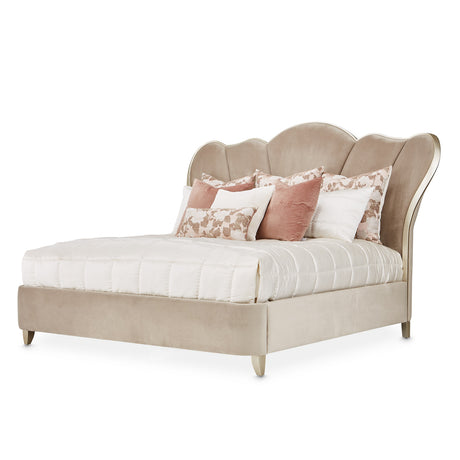 Villa Cherie Hazelnut Cal. King Channel-tufted Bed from Michael Amini - Luna Furniture