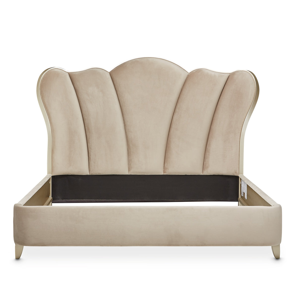 Villa Cherie Hazelnut Eastern King Channel-tufted Upholstered Bed from Michael Amini - Luna Furniture