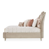 Villa Cherie Hazelnut Eastern King Channel-tufted Upholstered Bed from Michael Amini - Luna Furniture
