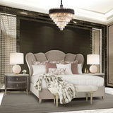 Villa Cherie Hazelnut Queen Channel-tufted Bed from Michael Amini - Luna Furniture