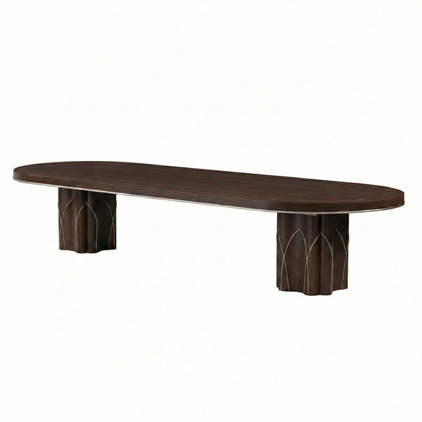 Villa Cherie Hazelnut Double Pedestal Dining Table