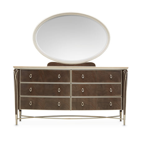 Villa Cherie Hazelnut Dresser With Mirror from Michael Amini - Luna Furniture