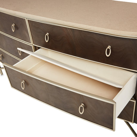 Villa Cherie Hazelnut Dresser With Mirror from Michael Amini - Luna Furniture