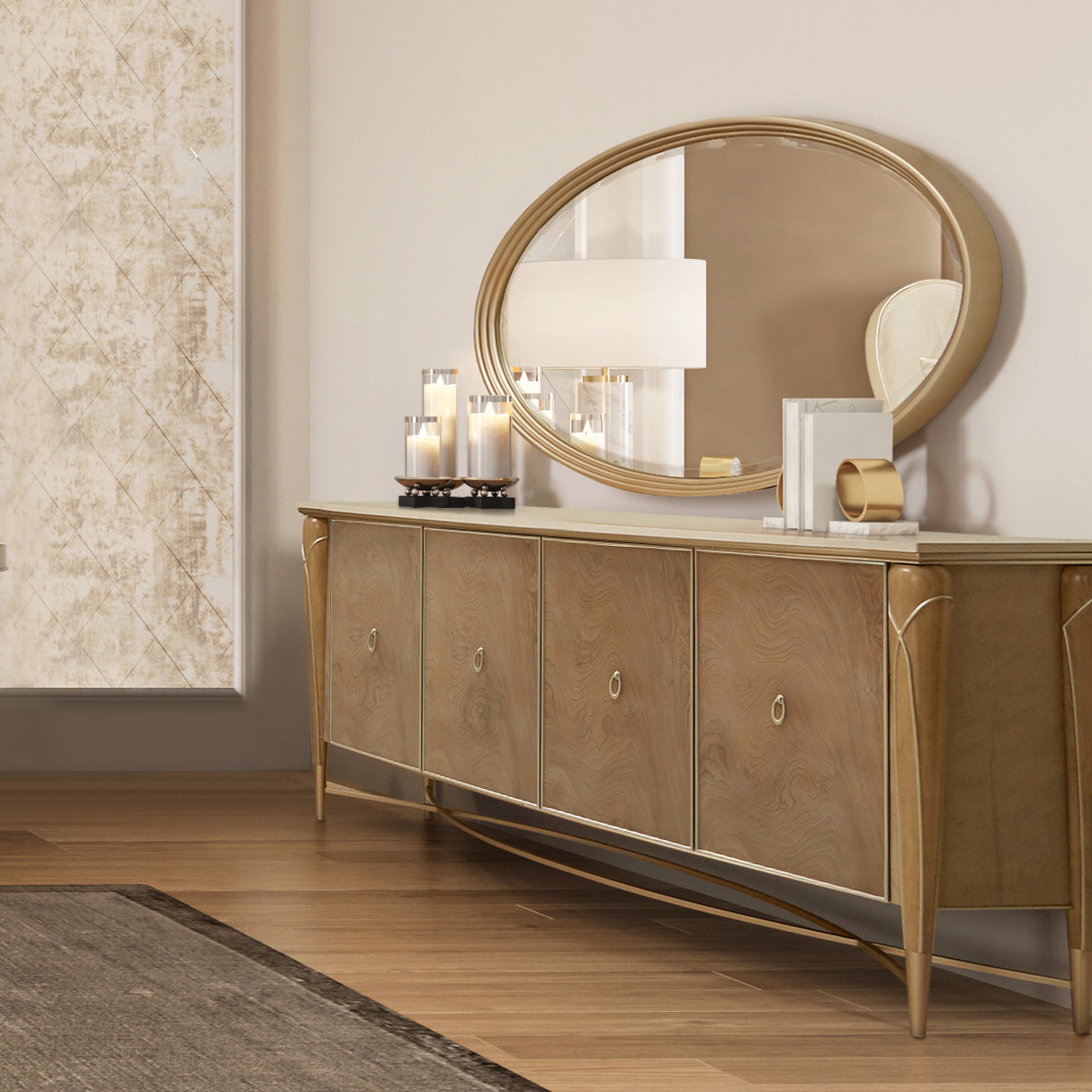 Villa Cherie Caramel Sideboard Mirror from Michael Amini - Luna Furniture