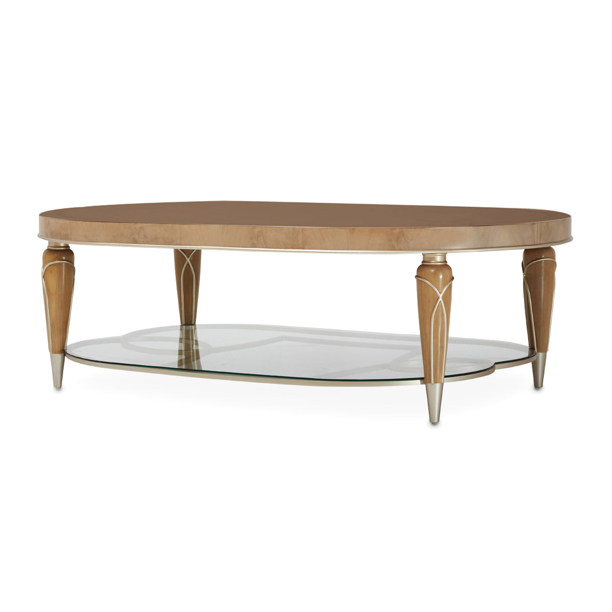 Villa Cherie Caramel Oval Cocktail Table from Michael Amini - Luna Furniture