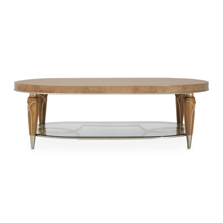 Villa Cherie Caramel Oval Cocktail Table from Michael Amini - Luna Furniture
