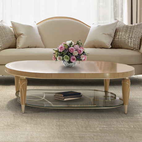 Villa Cherie Caramel Oval Cocktail Table from Michael Amini - Luna Furniture