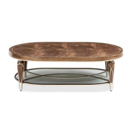 Villa Cherie Hazelnut Oval Cocktail Table from Michael Amini - Luna Furniture