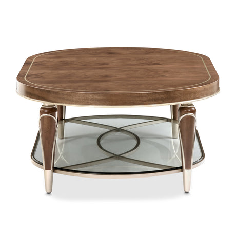 Villa Cherie Hazelnut Oval Cocktail Table from Michael Amini - Luna Furniture