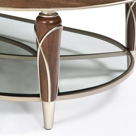 Villa Cherie Hazelnut Oval Cocktail Table from Michael Amini - Luna Furniture