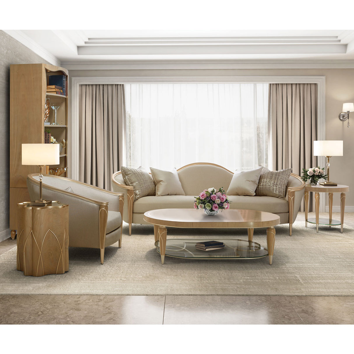 Villa Cherie Caramel Chairside Table from Michael Amini - Luna Furniture