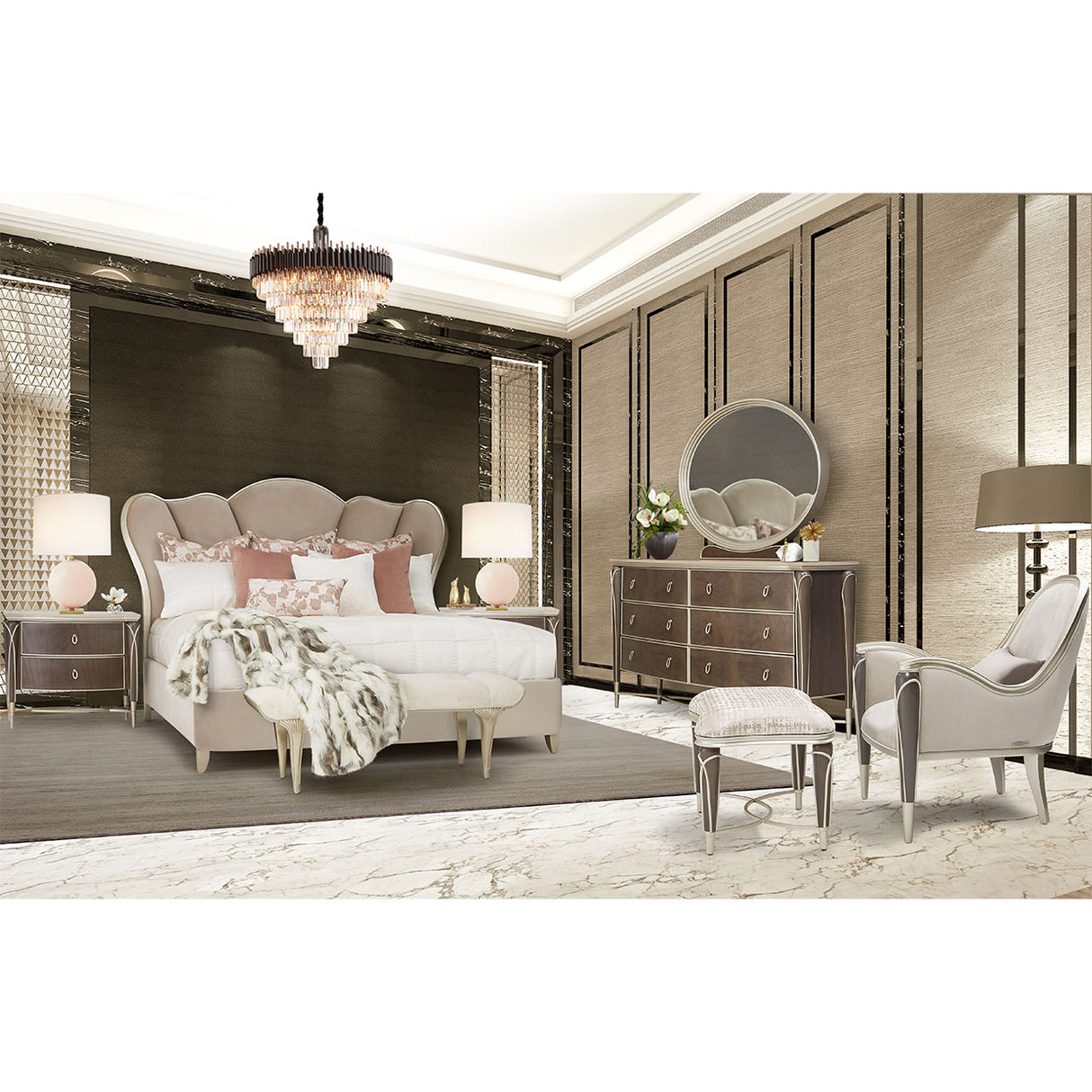 Villa Cherie Hazelnut Accent Chair from Michael Amini - Luna Furniture