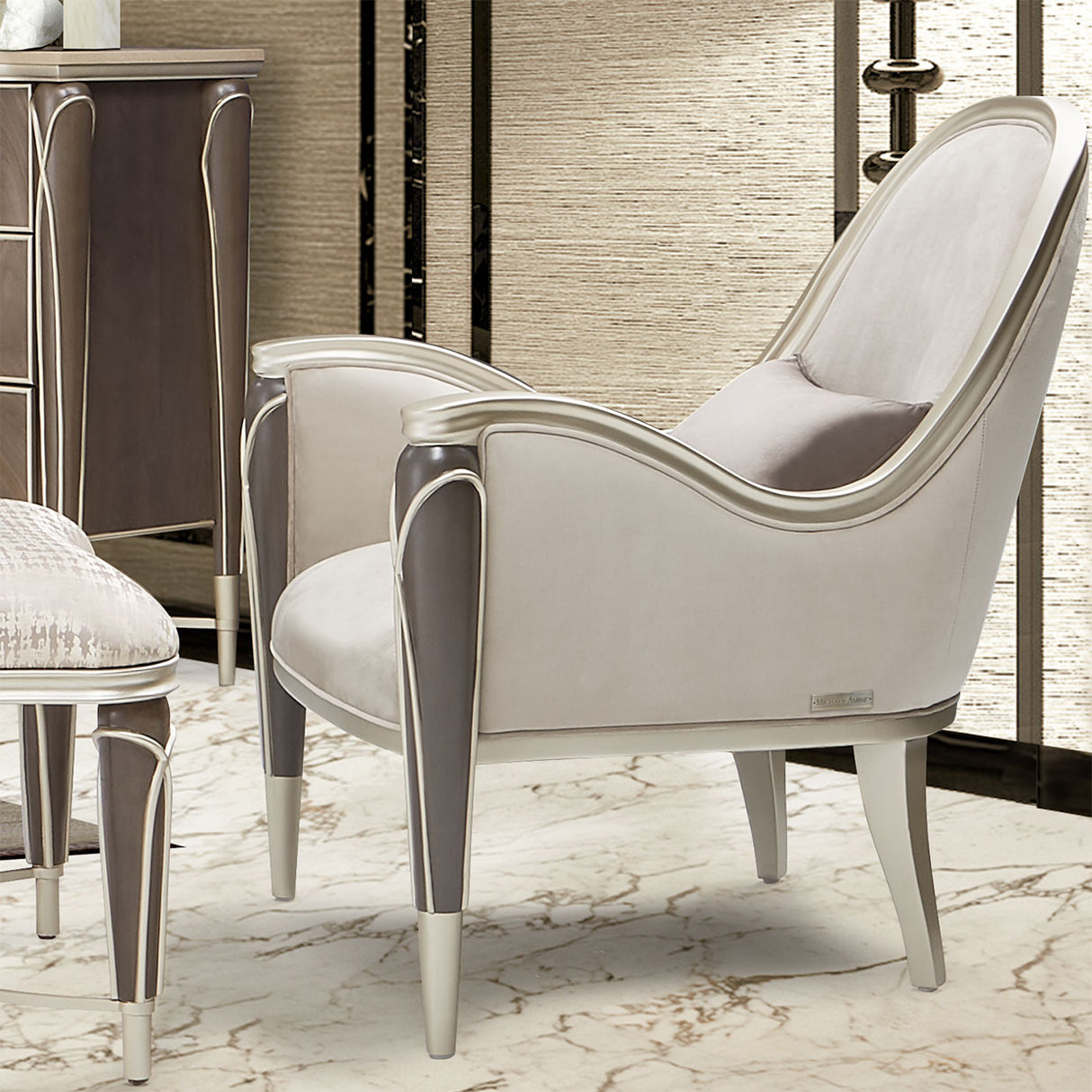 Villa Cherie Hazelnut Accent Chair from Michael Amini - Luna Furniture