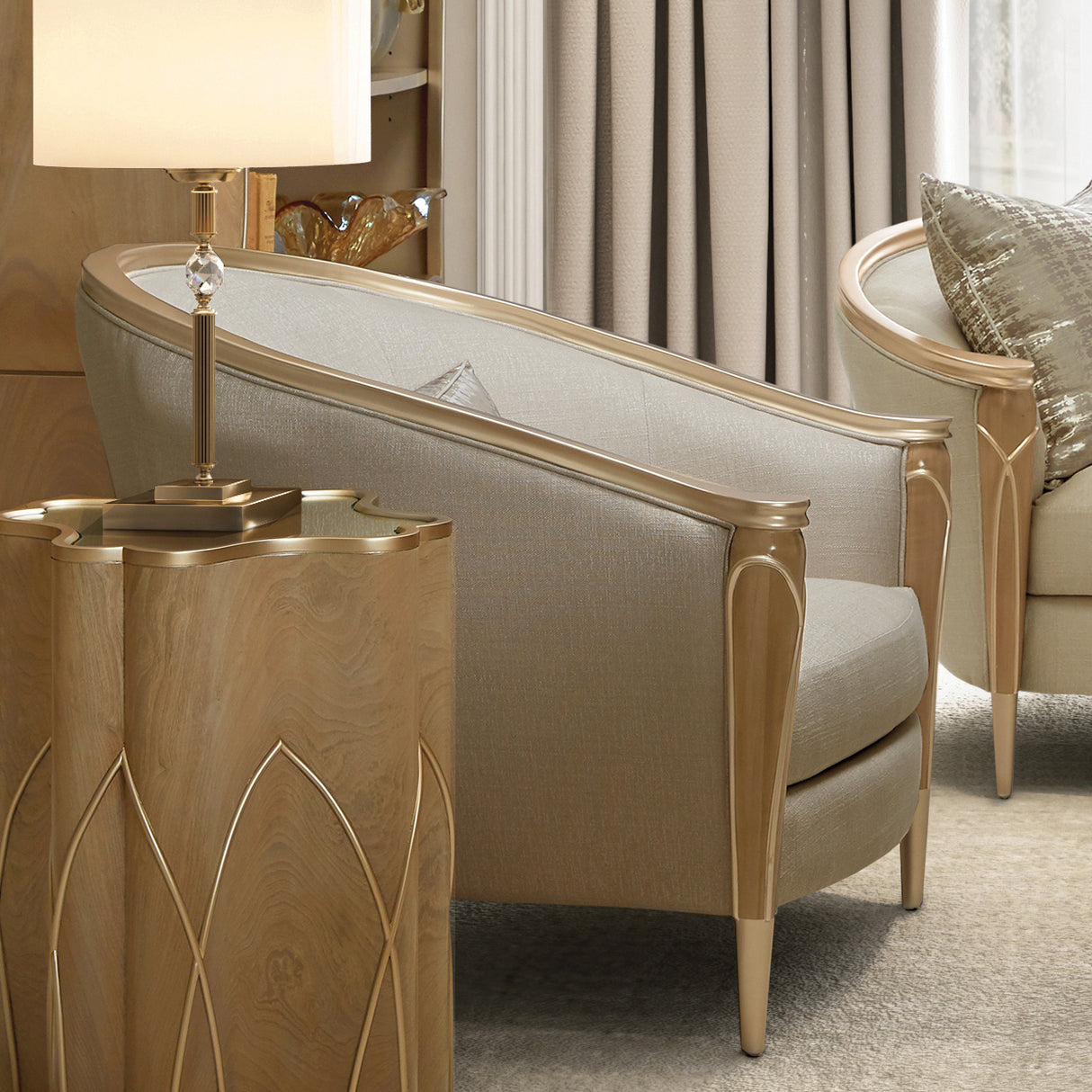 Villa Cherie Caramel Matching Accent Chair from Michael Amini - Luna Furniture