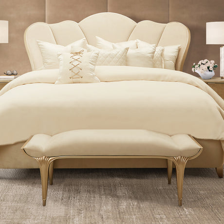 Villa Cherie Caramel Bed Bench from Michael Amini - Luna Furniture
