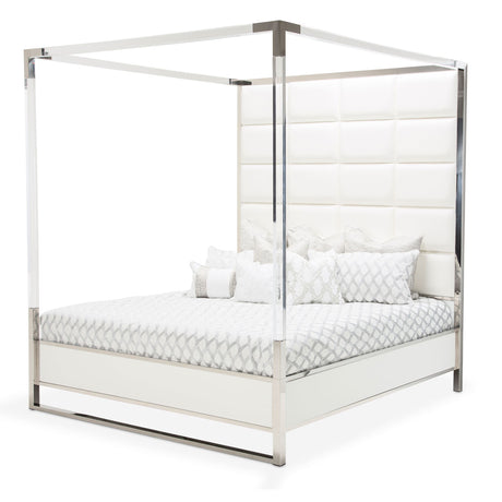 State St. Cal King Metal Canopy Bed (4 Pc) from Michael Amini - Luna Furniture