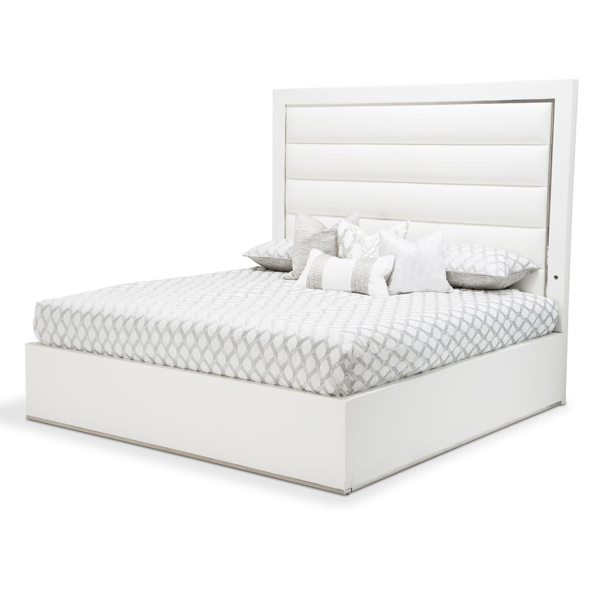 State St. Cal King Upholstered Panel Bed (3 Pc) from Michael Amini - Luna Furniture