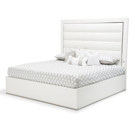 State St. Cal King Upholstered Panel Bed (3 Pc) from Michael Amini - Luna Furniture