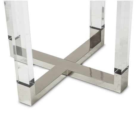 State St. Round Dining Table with Glass Insert from Michael Amini - Luna Furniture