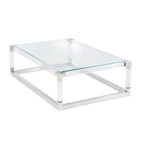 State St. Rectangular Cocktail Table with Acrylic Legs from Michael Amini - Luna Furniture