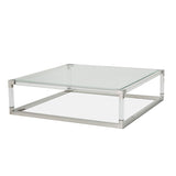 State St. Square Cocktail Table with Acrylic Legs