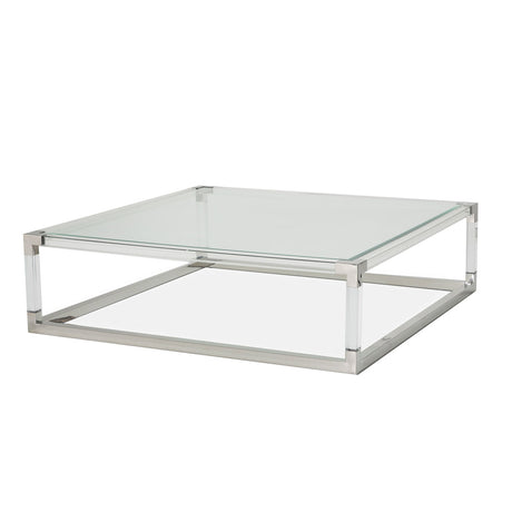 State St. Square Cocktail Table with Acrylic Legs from Michael Amini - Luna Furniture