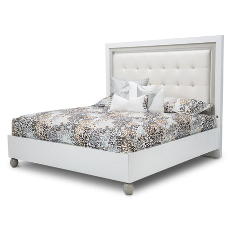 Sky Tower Cloud White Cal. King Bed from Michael Amini - Luna Furniture