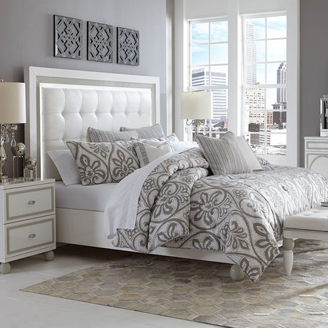 Sky Tower Cloud White Queen Bed from Michael Amini - Luna Furniture