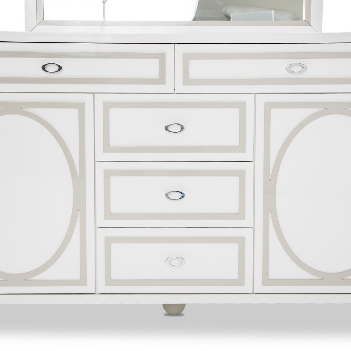 Sky Tower Cloud White Dresser With Mirror from Michael Amini - Luna Furniture