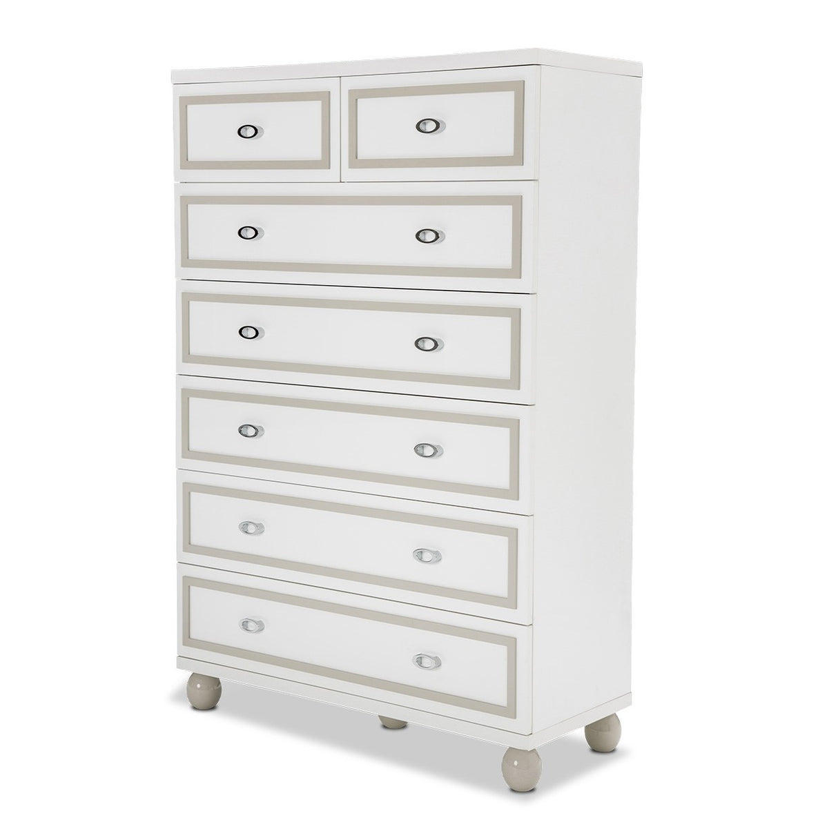 Sky Tower Cloud White 7-drawer Chest from Michael Amini - Luna Furniture