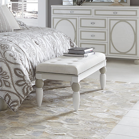 Sky Tower Cloud White Bedside Bench from Michael Amini - Luna Furniture