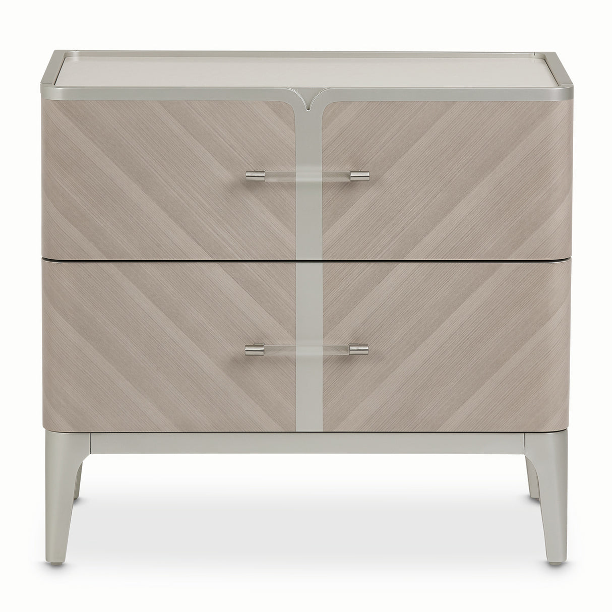 Lanterna Silver Mist Nightstand from Michael Amini - Luna Furniture