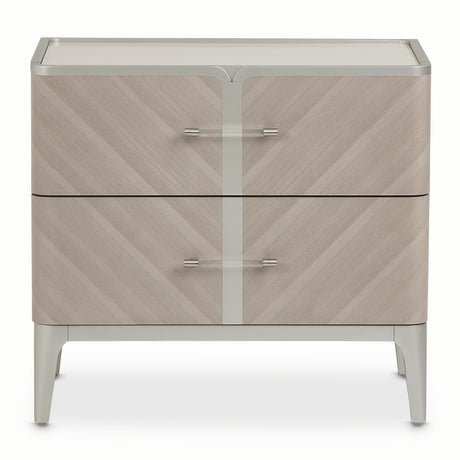 Lanterna Silver Mist Nightstand from Michael Amini - Luna Furniture