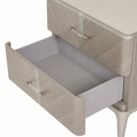 Lanterna Silver Mist Nightstand from Michael Amini - Luna Furniture
