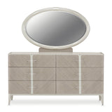 Lanterna Silver Mist Dresser With Mirror from Michael Amini - Luna Furniture