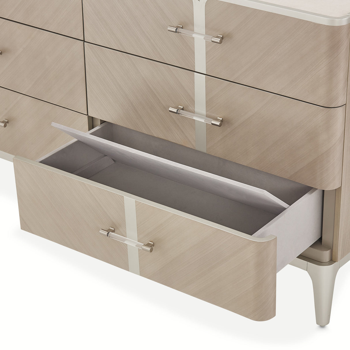 Lanterna Silver Mist Dresser With Mirror from Michael Amini - Luna Furniture