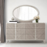 Lanterna Silver Mist Dresser With Mirror from Michael Amini - Luna Furniture