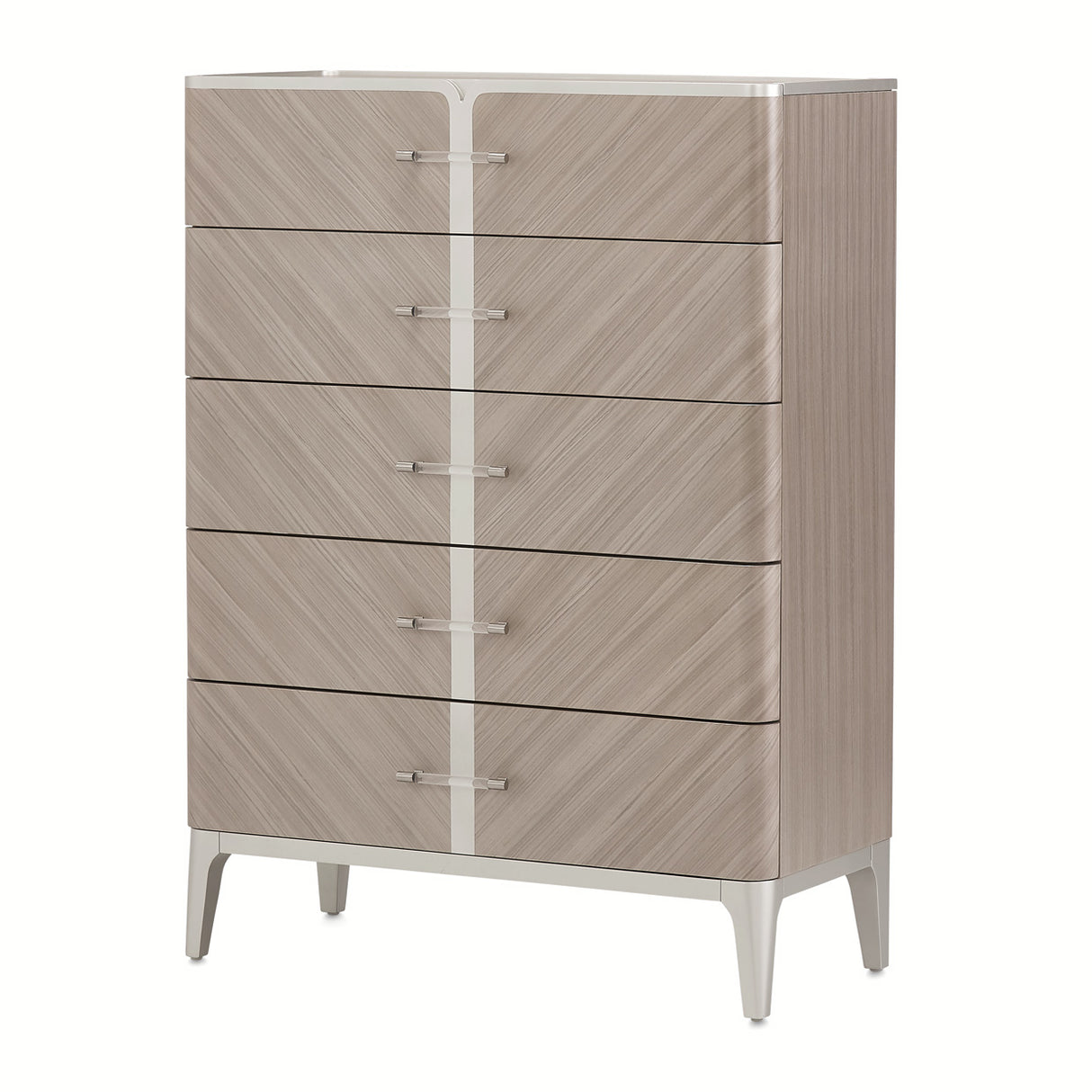 Lanterna Silver Mist Highboy Vertical Chest from Michael Amini - Luna Furniture