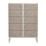 Lanterna Silver Mist Highboy Vertical Chest from Michael Amini - Luna Furniture
