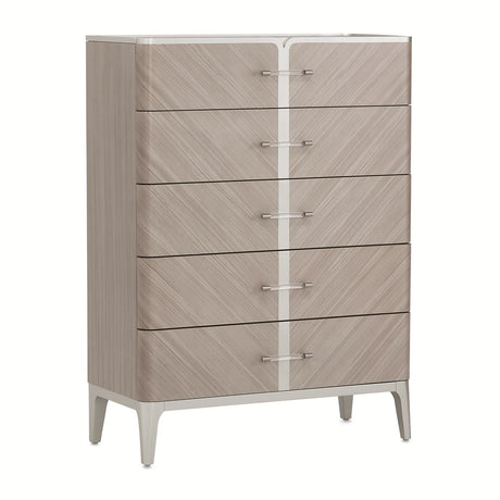 Lanterna Silver Mist Highboy Vertical Chest from Michael Amini - Luna Furniture